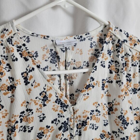Liz Claiborne Size XXL Plus Women's Blouse Button Front Floral short slv gauzy - Picture 5 of 11
